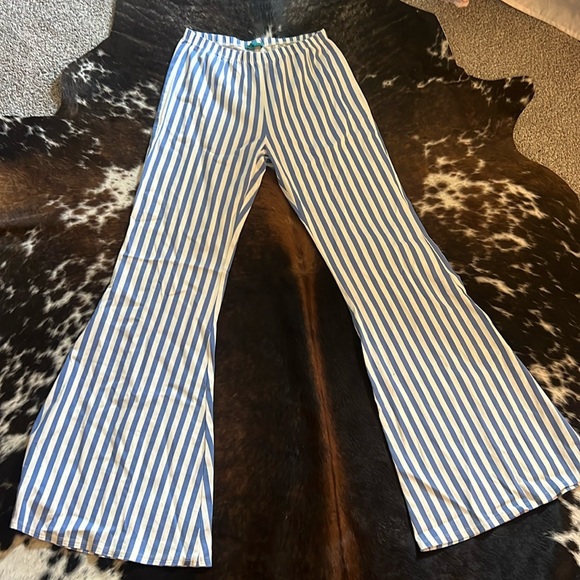 Blue striped bell bottoms - Picture 1 of 2